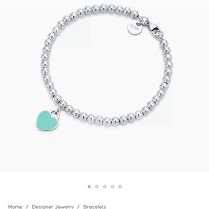 Tiffany & Co. Silver Bracelet w/ Turquoise Heart Charm authentic online receipt